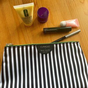 Kate Spade and Clinique New Cosmetic Bag and Travel Size Skin  Care and  Makeup